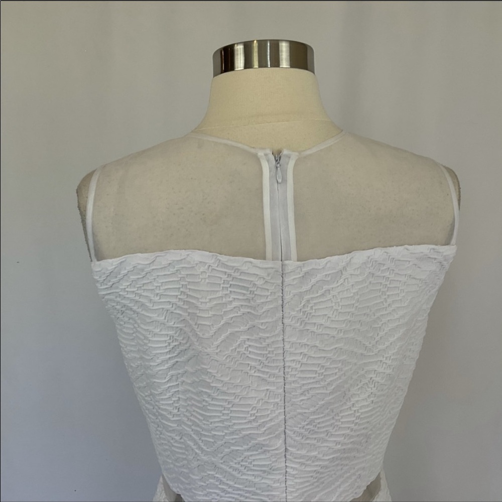 Calvin Klein White Dress with Sheer cutout - Picture 6 of 11